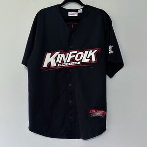 Kinfolk Baseball Jersey Size XL Button Up Black Polyester